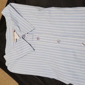 J.G.HOOK BABY BLUE BUTTON DOWN STRIPED LONG SLEEVES SHIRT